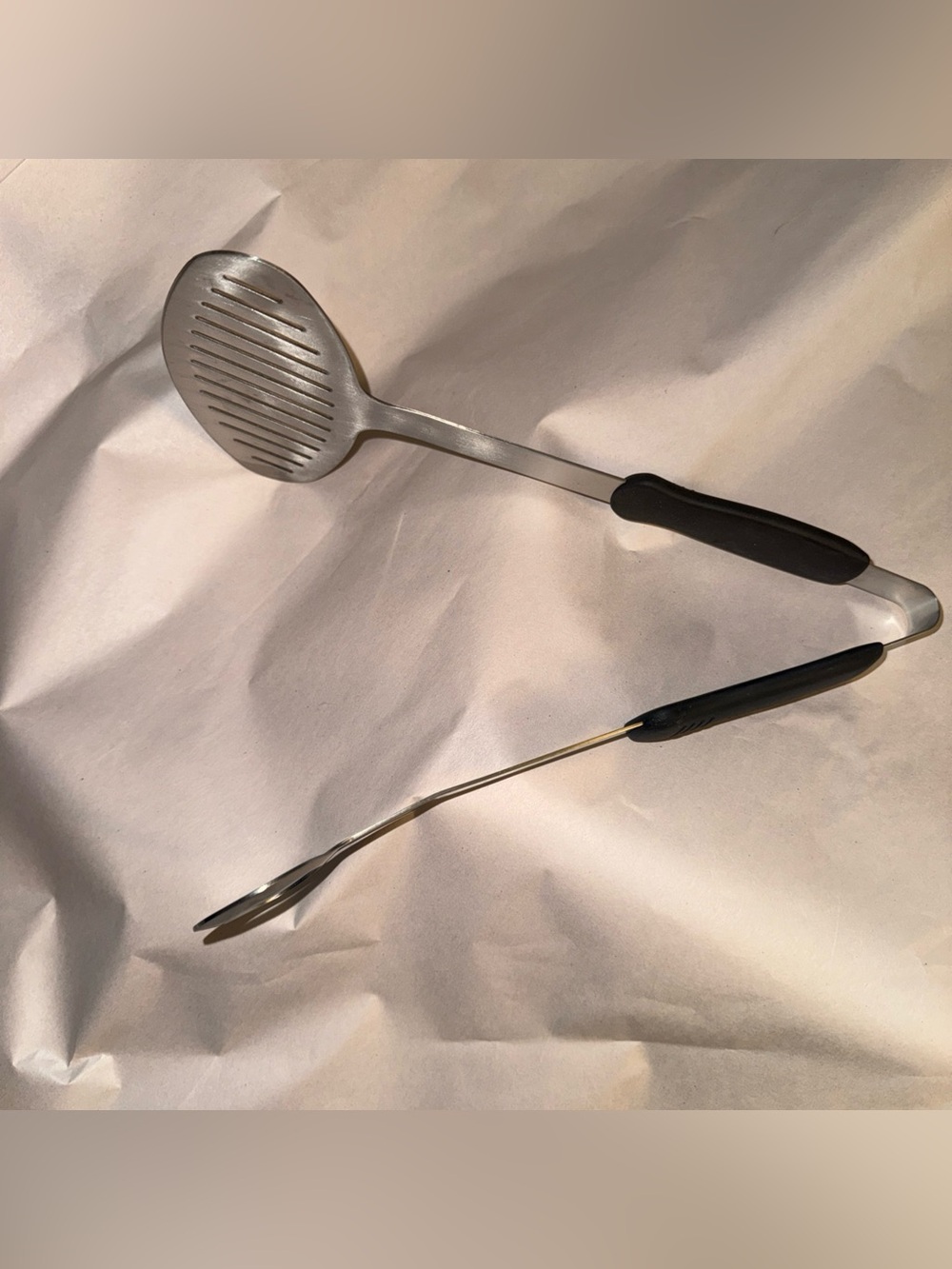 Stainless Steel Kitchen Tongs Set with Black Handles Hamilton Beach